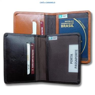 Imagem de Kit Porta Passaportes Couro Legitimo Premium 2 Unidades - ARTLUX, Cara