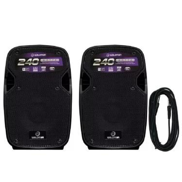 Imagem de Kit Caixas Waldman Amplificada Ativa E Passiva 8 C/ Cabo De Conexao Fk-240X