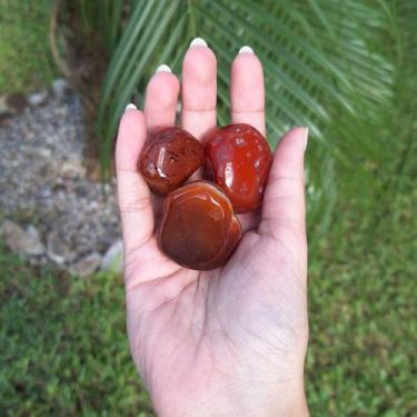 Imagem de Ágata Cornalina Pedra Natural Rolada - 1kg e 500g - Turismo em Ametist