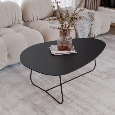 Imagem de Mesa de Centro Trude Organica 35cm X 90cm X 60cm Preto