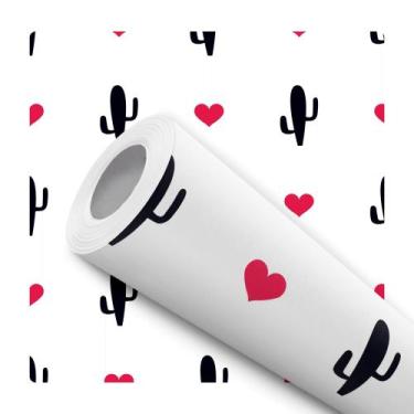 Imagem de Papel de Parede Vinílico Cacto Coração Sala Quarto 5m - DELIQUADROS, 5