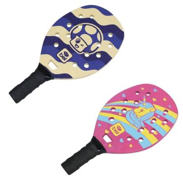Imagem de Kit Raquetes Bolinha Nº 3 Beach Tennis Iniciantes Cogumelo Unicórnio Infantil Bel