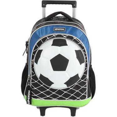 Imagem de Mochila Escolar Futebol + Rodinhas Preto Up4you - IC41742UP