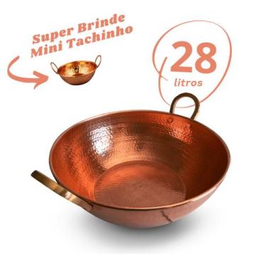 Imagem de Tacho de cobre 28 Litros com alças de Bronze - Artesanato Líder