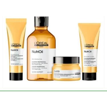 Imagem de Kit LOréal NutriOil Sh 300ml + Cond 200ml + Máscara 250g + CPP 150ml -