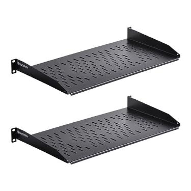 Imagem de RackPath 1U Cantilever Universal Rack Shelf - 10in Deep – Rackmount Shelf for 19’’ AV/Network Equipment Racks – 55lbs Capacity - 2Pack
