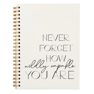 Imagem de PLKMN Nunca se esqueça de como você é extremamente capaz, cadernos inspiradores, diário inspirador para mulheres, presentes inspiradores para amigas, caderno espiral 14 x 21 cm