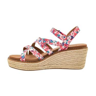 Imagem de Corkys Footwear Cunha feminina All Nighter de 7,5 cm – possui um salto envolto em juta, uma parte superior elegante com tiras e palmilhas de espuma de memória EVA para conforto o dia todo, Mini floral