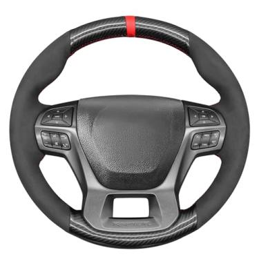 Imagem de MEWANT Costura à mão com ajuste personalizado para Ford Capa protetora de volante, antiderrapante, respirável, acessórios de volante para Ford Ranger Raptor 2019-2022