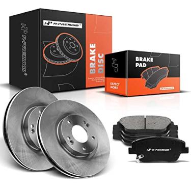 Imagem de A-Premium Rotores de Freio A Disco Ventilados Dianteiros de 11,81"(300 Mm) + Kit de Pastilhas de Cerâmica Compatível com Modelos Hyundai e Kia Selecionados - Optima 2011-2016, Sonata 2011-2015, Conjun
