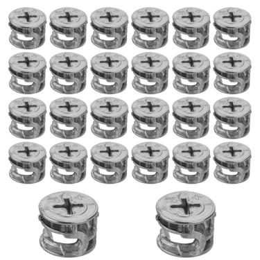 Imagem de Styquenzer 30 peças de fixadores trava came, rodas excêntricas de 15 mm x 11 mm, prata, para armário, painel, cômoda, guarda-roupa, conexão
