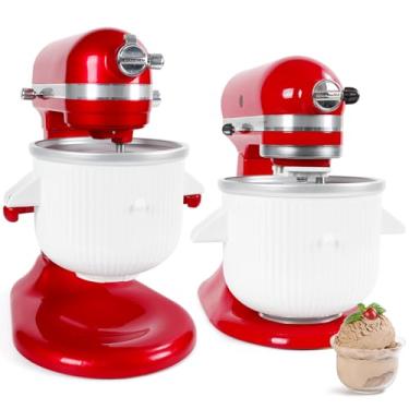 Imagem de Gdrtwwh Acessório de sorvete para batedeira KitchenAid, máquina de sorvete e sorvete de gelato, serve para Kitchenaid 4,5-5Qt Stand Mixer e 5-6-7Qt Bowl-Lift (lavável na lava-louças)