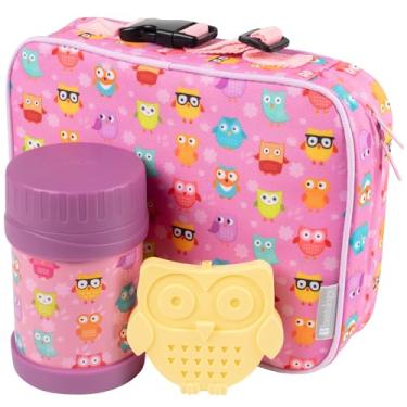 Imagem de Bentology Kit de lancheira com garrafa térmica reutilizável combinando e pacote de gelo para freezer rígido - Lancheira térmica infantil com alça de clipe - fácil de limpar e resistente à água - Mini