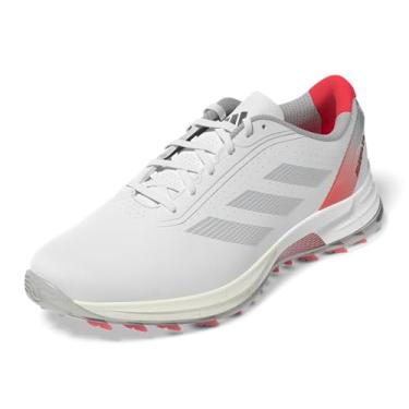 Imagem de adidas Tênis feminino Adizero ZG Spikeless, Calçado branco/prata metálico/vermelho lúcido, 35