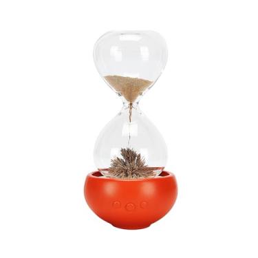 Imagem de Bonsai Sandglass magnético, ampulheta magnética de 20 segundos com difusor de aroma, temporizador de areia mágica para decoração de casa (areia dourada, bonsai laranja A)
