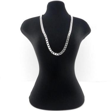 Imagem de Corrente Masculina 50Cm 6Mm Largura Folheada Prata Cr419 - Wnbijouteri