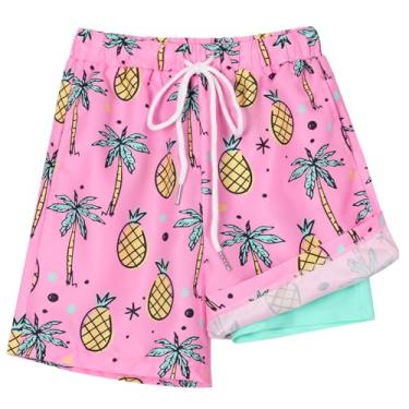 Imagem de Blaward Calção de banho para meninos jovens com forro de compressão FPS 50+ roupa de banho de praia infantil de secagem rápida roupa de banho de verão