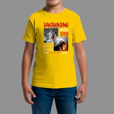 Imagem de Camisetas Infatil Básica Masculina Moda De Rua Gola Redonda Drow - Rod