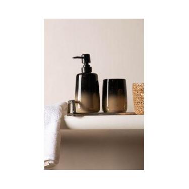 Imagem de Conjunto 2 Peças para Banheiro de Cerâmica Degradê Bege e Preto - Wolf