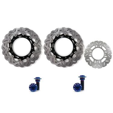 Imagem de Discos de freio dianteiros e traseiros flutuantes com parafusos de montagem para Kawasaki Z900 2017-2021 ABS 17-21, Z900RS 2018-2021 CAFE' 18-21, peças de acessórios de reposição de motocicleta