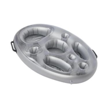 Imagem de simhoa Bebidas infláveis ​​bebidas piscina bebida flutuação de bandeja de bandeja de barras de barra de gelo e bóia de frutas para churrasco para churrasco, Sem Bomba