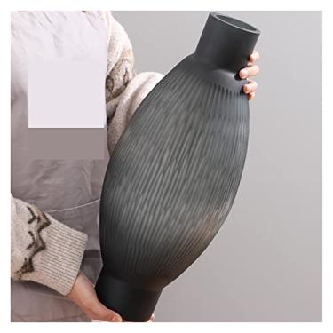 Imagem de Vaso Nordic criativo retro luz luxo de alta qualidade vaso de vidro decoração, sala de estar arranjo de flores, decoração de hotel macio à base de água Vaso de flores(Grande)