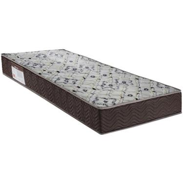Imagem de Colchão Solteiro 88x188x18 Espuma D45 Bordado Iso Marrom Branco - Ortobom