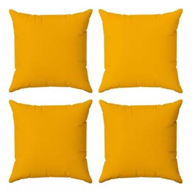 Imagem de Conjunto de 4 Capas de Almofada Decorativas, Preto (Amarela)
