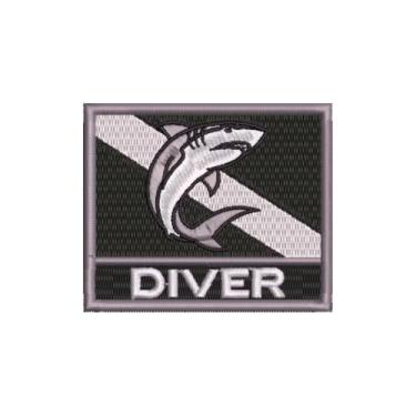 Imagem de BD0176N-002 Bandeira Mergulhador Patch Bordado 7,5×6,3 cm (D-Arquivo Matriz para bordar.)