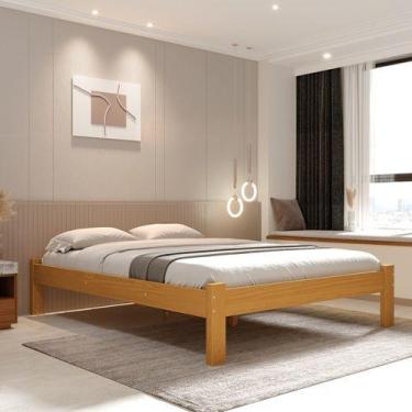 Imagem de Cama Turca Queen De Madeira Maciça Reforçada Cor Mel - Nemargi
