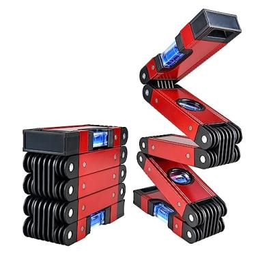 Imagem de Goldera Nível dobrável multifuncional – 71 cm, 3 bolhas de nível de leitura fácil 45°/90°/180°, perfeito para faz-tudo, carpinteiro e marceneiro – ideal para todos os projetos
