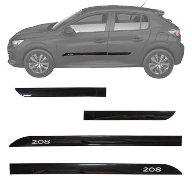Imagem de Friso Lateral Peugeot 208 2020 A 2023 Preto Perola Com Nome