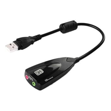 Imagem de Adaptador Placa De Som Usb 7.1 Entrada P2 Fone Microfone