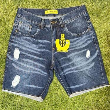 Imagem de Bermuda Jogador Jeans Masculina Curta Premium 100% Algodao Original Ti