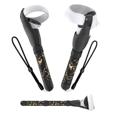 Imagem de Rechale Acessórios de alça compatíveis com Meta Quest 2, acessórios de controle de realidade virtual para Oculus Quest 2, bastões de braços longos para jogo de etiquetas Gorilla, alças de extensão de