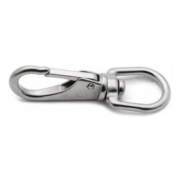 Imagem de Mosquetão Engate Rápido 85 mm Aço Inox Destorcedor Girador - Abrolhos 