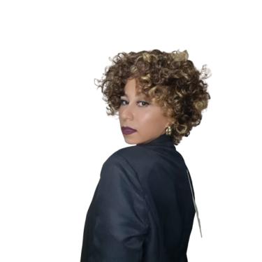 Imagem de Peruca Loira Curta Ondulada Cabelo Humano Alta Durabilidade