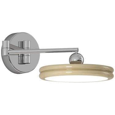 Imagem de Luminária de parede LED de 12 W com três cores e ajuste de direção, para corredor, escada e cabeceira, em acrílico de luxo, com criatividade (formato 1)