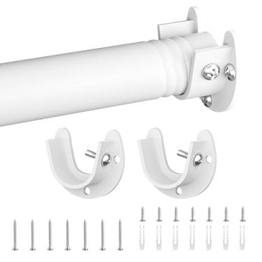 Imagem de SUTINE Haste de armário, varões de armário para pendurar roupas, varão ajustável de 43 a 94 cm, barra de roupas resistentes, postes de armário para pendurar roupas em guarda-roupas, cortina de