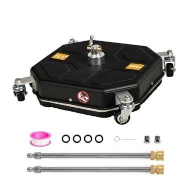 Imagem de SCITOO Limpador de superfície de lavadora de alta pressão 4000 PSI com 4 rodas, conector rápido de 1/10.2 cm, 2 varinhas de extensão e acessórios de arruela para concreto, pátio, calçada, deck e