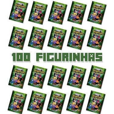 Imagem de Kit de 100 Figurinhas (20 envelopes) Oficial Craft Legends Minecraft  