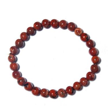 Imagem de Pulseira Pedra Jaspe Africano Bolinha 6mm Fio Silicone