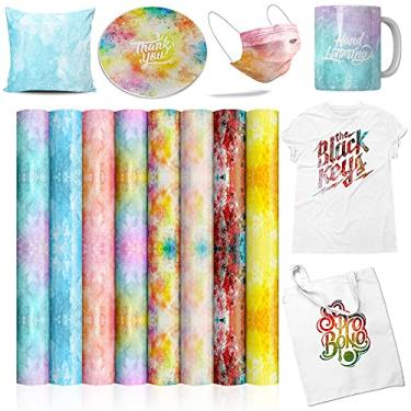 Imagem de Folhas de tinta de transferência infusível - papel de sublimação aquarela para canecas Cricut Press Joy, papel de transferência infusível para chaveiro faça você mesmo, camisetas porta-copos caneca, 8