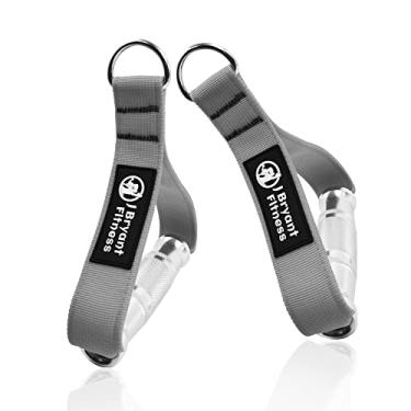 Imagem de J Bryant Alças de ginástica de metal fitness para fixação de máquina de cabos, alças de liga de alumínio resistentes, alças de treino duráveis para faixas de resistência polia sistema de pulldown LAT