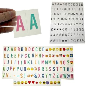 Imagem de Kit De Letras Extra Coloridas Pretas Emojis Para Luminária Light Box Cartela De Slides Para Luminária Lightbox Letreiro A4