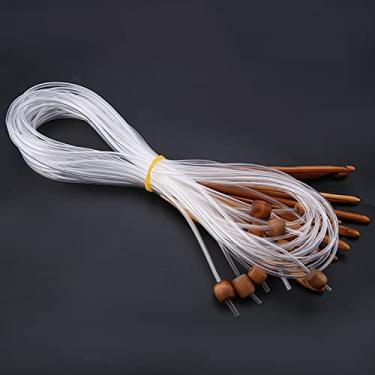 Imagem de 12pcs Carbonizados de Ganchos de crochê Tunisiano Tapete Tapete A Agulhas tricô Afeganistão