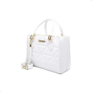 Imagem de Bolsa Feminina Media Transversal Dubai Colors Shopbag, Branco