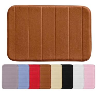 Imagem de Tapete de Banheiro Super Macio Antiderrapante Emborrachado Super Soft tapete Super Absorvente de Agua Ultra Confortável Multiuso Secagem Rápida Ideal para Banheiro Tapete Luxuoso (Marrom, 50X80cm)