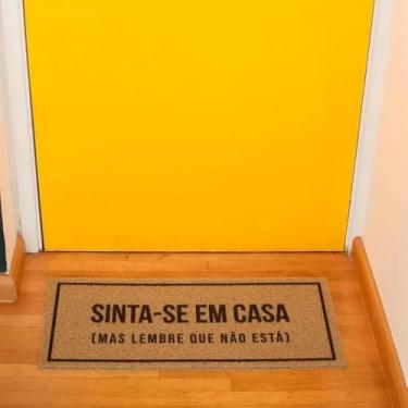 Imagem de Capacho Vinil Long 2.0 Sinta-Se Em Casa 30cm x 70cm – Tapete Capacho Antiderrapante para Entrada, Porta de Casa ou Apartamento