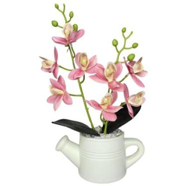 Imagem de Arranjo de Flores Artificiais com Caixa de MDF (29cm) - Goryane, Branc